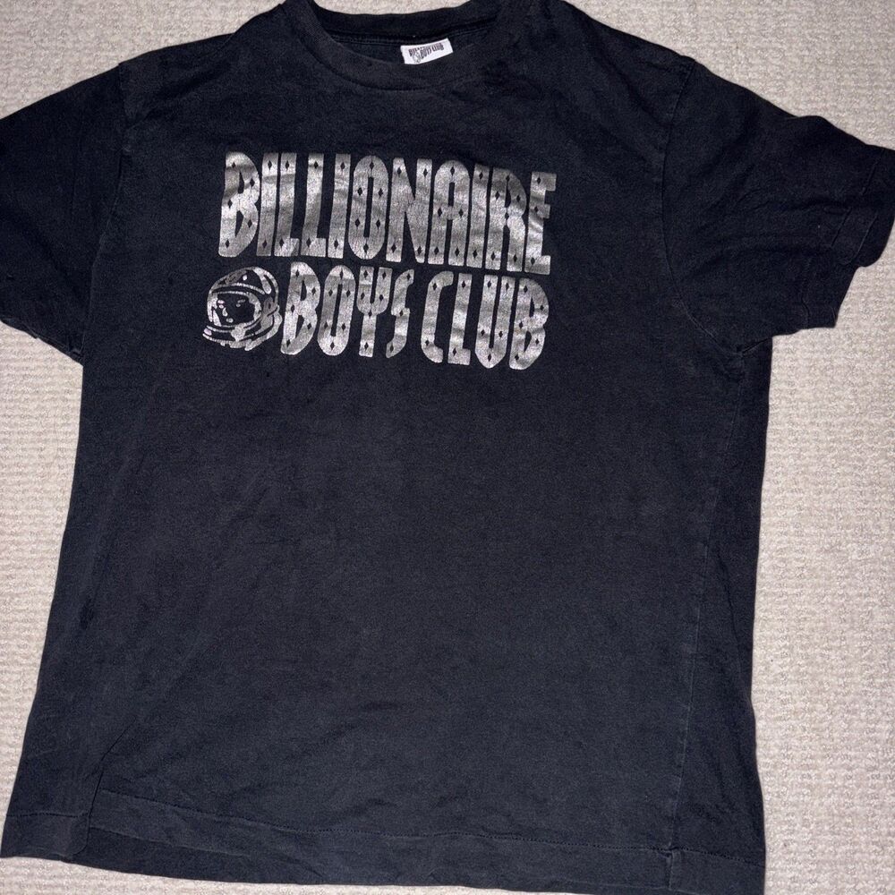 Billionaire Boys Club BBC T-Shirt Mens Large Black Arch Logo Astronaut Faded Y2K